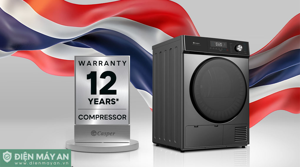 Máy sấy bơm nhiệt Casper 9 kg TD-P9HG1